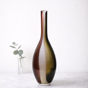 Whispered Enchanted Vase - Burgundy & Olive Art Glass Vase